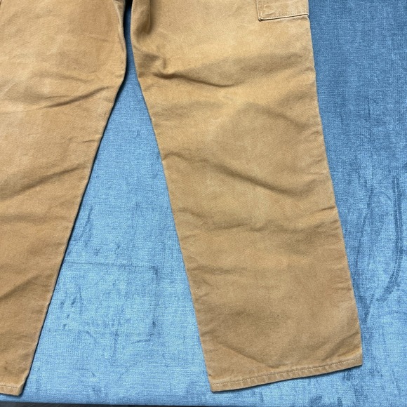VTG USA Made Double Knee Carhartt Pants Mens 38x30 Brown Straight Leg - Picture 2 of 16